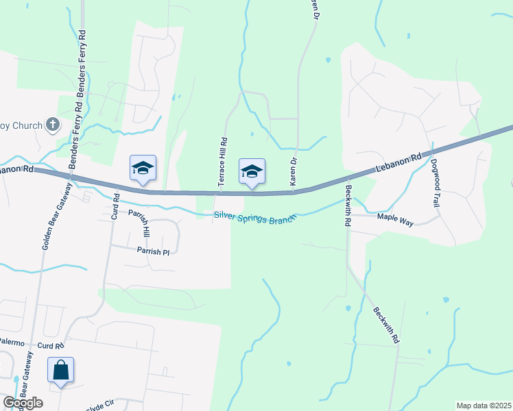 map of restaurants, bars, coffee shops, grocery stores, and more near 9298 Lebanon Road in Mt. Juliet