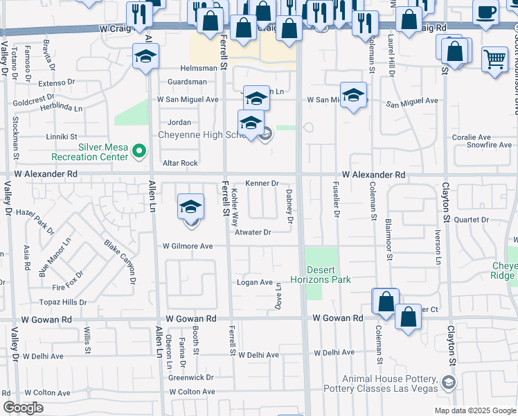 map of restaurants, bars, coffee shops, grocery stores, and more near 3928 Gaston Lane in North Las Vegas