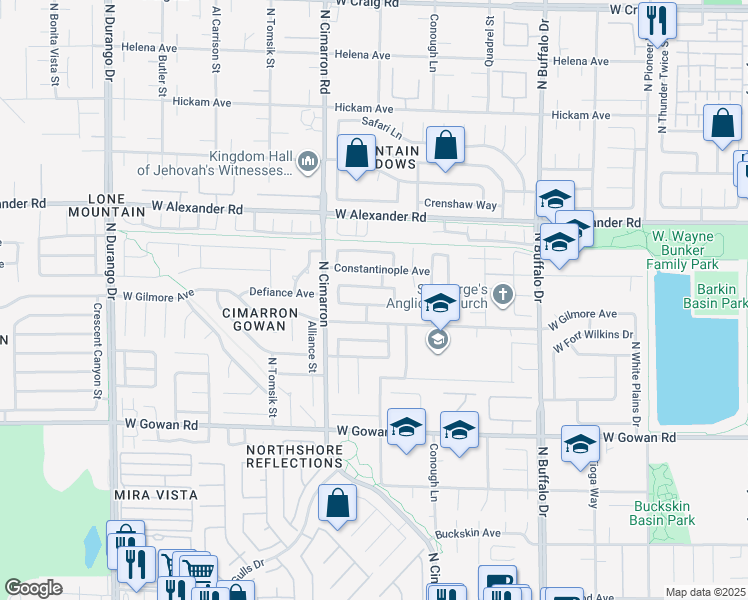 map of restaurants, bars, coffee shops, grocery stores, and more near 7912 Howard Dade Avenue in Las Vegas