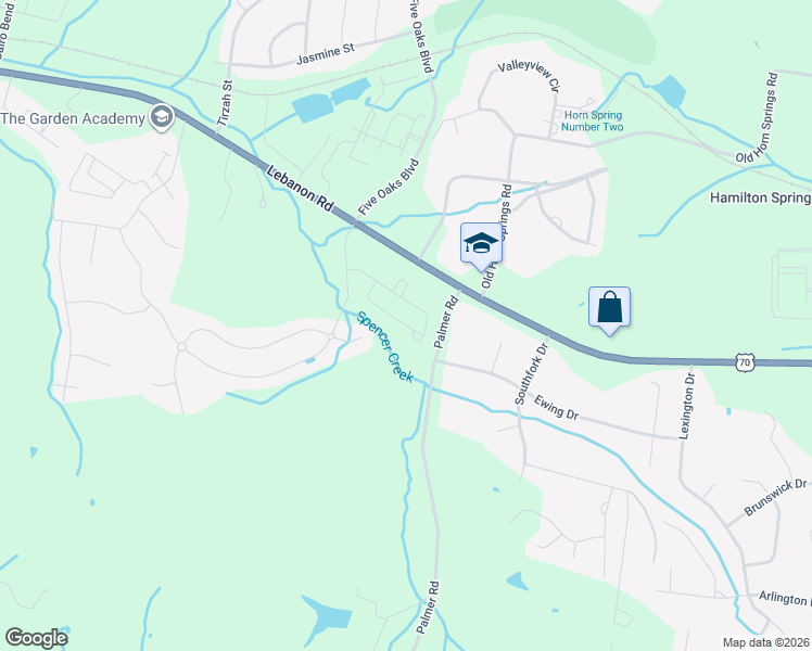 map of restaurants, bars, coffee shops, grocery stores, and more near 3007 Hedgelawn Drive in Lebanon