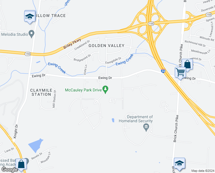 map of restaurants, bars, coffee shops, grocery stores, and more near 3051 Gwynnwood Drive in Nashville