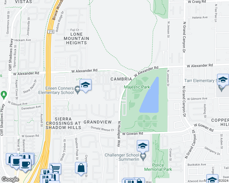 map of restaurants, bars, coffee shops, grocery stores, and more near 3850 Juno Beach Street in Las Vegas