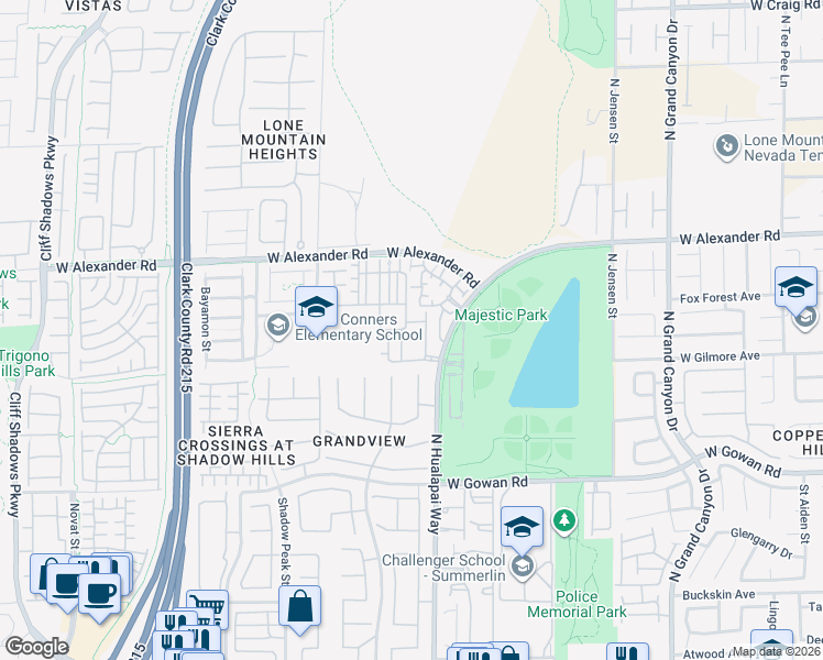 map of restaurants, bars, coffee shops, grocery stores, and more near 10155 Cedar Key Avenue in Las Vegas
