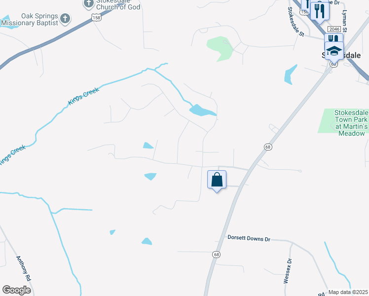 map of restaurants, bars, coffee shops, grocery stores, and more near 7804 Green Pond Drive in Stokesdale