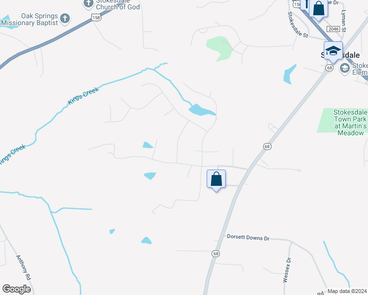 map of restaurants, bars, coffee shops, grocery stores, and more near 7804 Green Pond Drive in Stokesdale