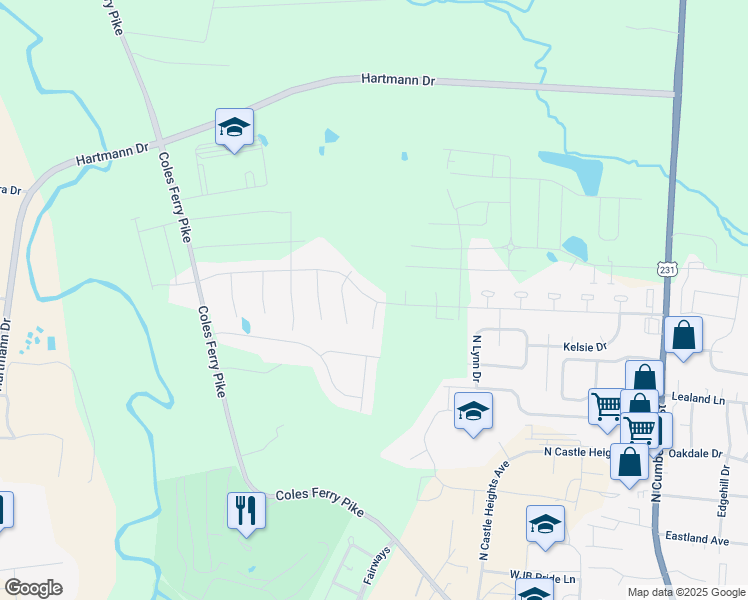 map of restaurants, bars, coffee shops, grocery stores, and more near 403 Tucker Trice Blvd in Lebanon