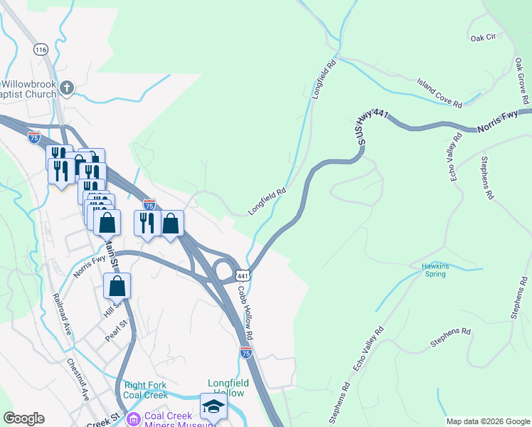 map of restaurants, bars, coffee shops, grocery stores, and more near 269-292 Longfield Rd in Lake City
