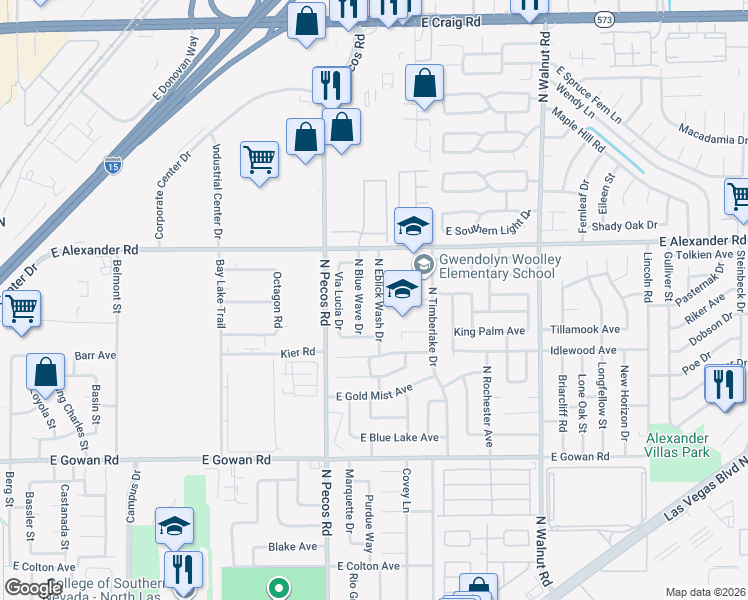 map of restaurants, bars, coffee shops, grocery stores, and more near 3927 North Eblick Wash Drive in Las Vegas