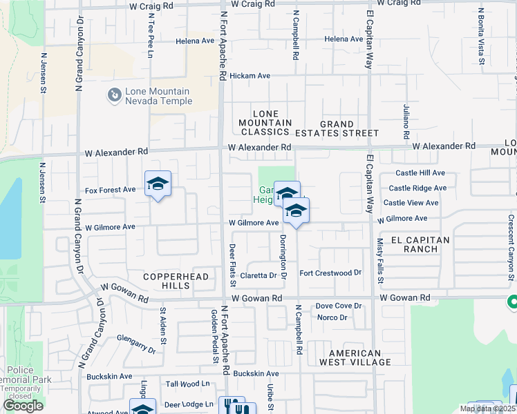 map of restaurants, bars, coffee shops, grocery stores, and more near 3817 Diamond Ridge Street in Las Vegas