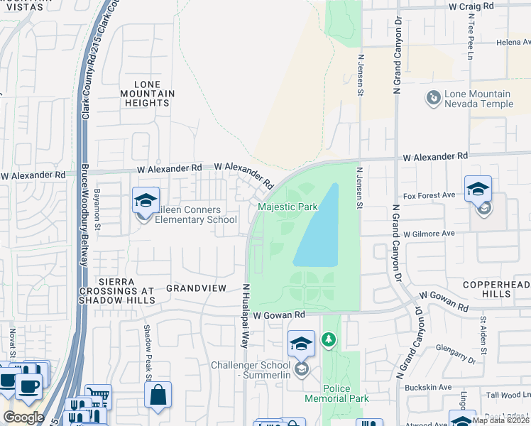 map of restaurants, bars, coffee shops, grocery stores, and more near 3997 North Hualapai Way in Las Vegas