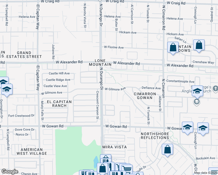 map of restaurants, bars, coffee shops, grocery stores, and more near 8433 Lost Gold Avenue in Las Vegas