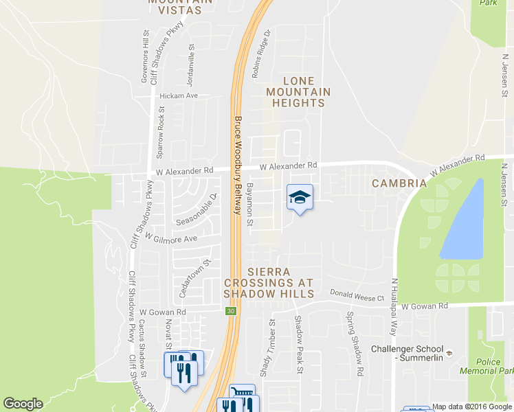map of restaurants, bars, coffee shops, grocery stores, and more near 10457 Chrisman Avenue in Las Vegas