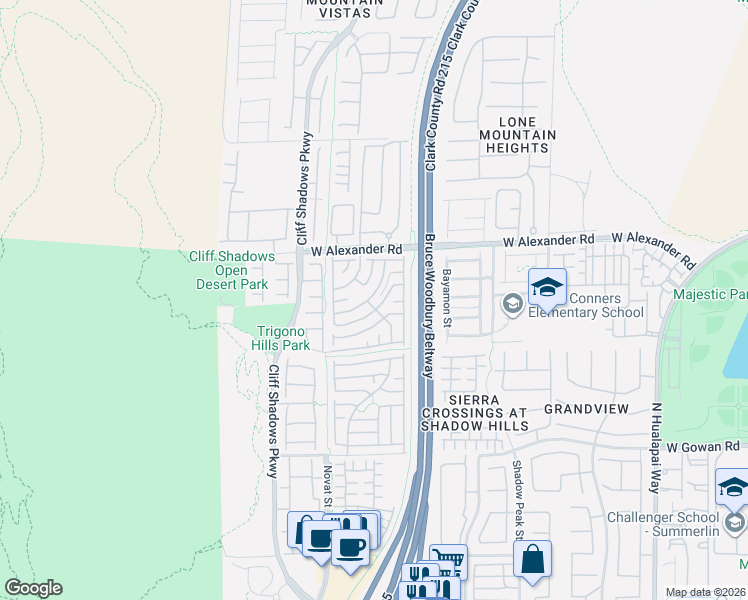 map of restaurants, bars, coffee shops, grocery stores, and more near 10541 Shiny Skies Drive in Las Vegas