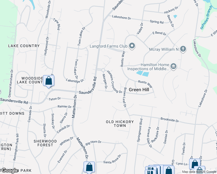 map of restaurants, bars, coffee shops, grocery stores, and more near 4821 Morgan Drive in Green Hill