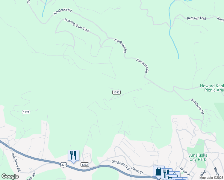 map of restaurants, bars, coffee shops, grocery stores, and more near 1200 Pinnacle Drive in Boone