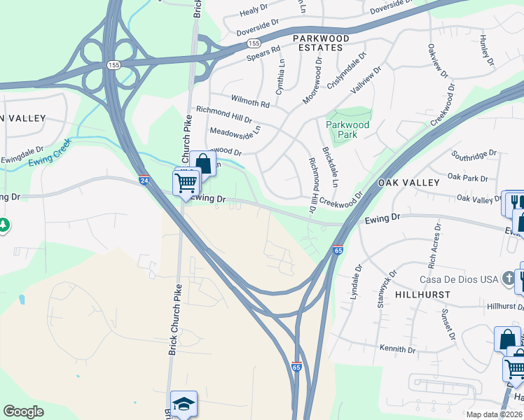 map of restaurants, bars, coffee shops, grocery stores, and more near in Nashville