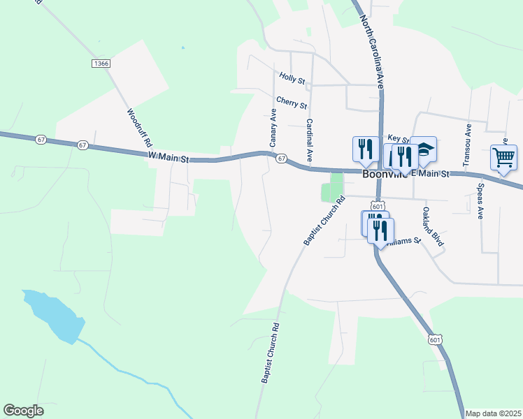 map of restaurants, bars, coffee shops, grocery stores, and more near 140 Howard Avenue in Boonville