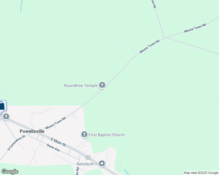 map of restaurants, bars, coffee shops, grocery stores, and more near Moore Town Road in Colerain