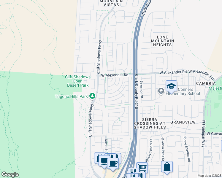 map of restaurants, bars, coffee shops, grocery stores, and more near 10610 Occlusion Court in Las Vegas