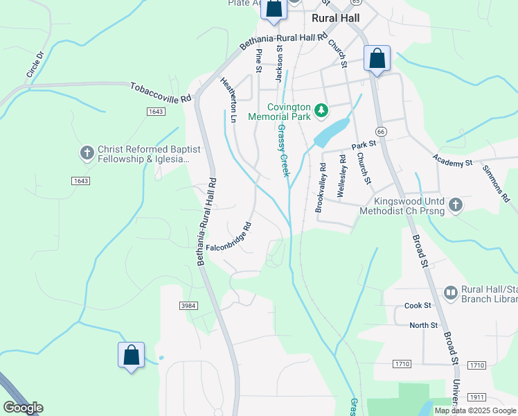 map of restaurants, bars, coffee shops, grocery stores, and more near 591 Darkbridge Rd in Rural Hall
