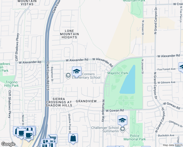 map of restaurants, bars, coffee shops, grocery stores, and more near 3855 Wiggins Bay Street in Las Vegas