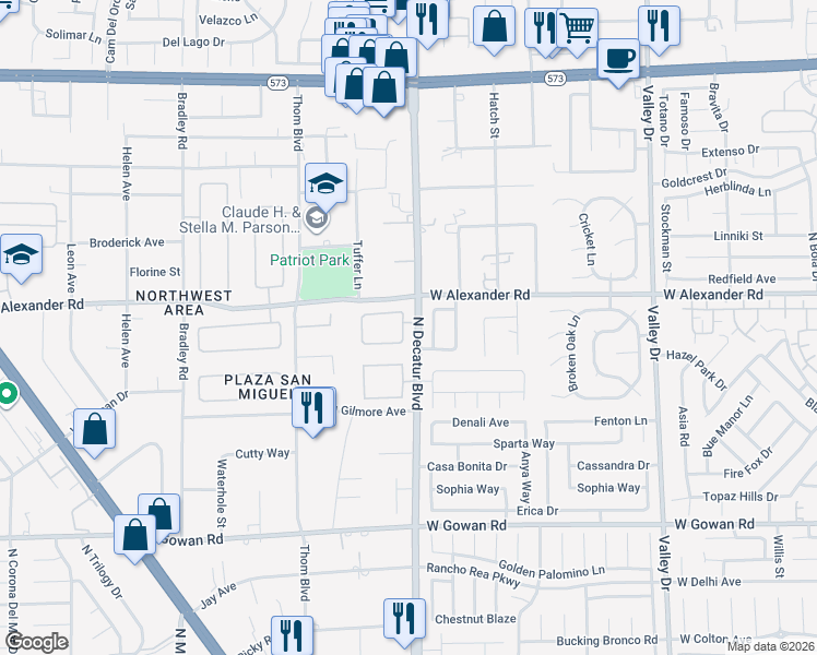 map of restaurants, bars, coffee shops, grocery stores, and more near 3912 Wharton Street in Las Vegas