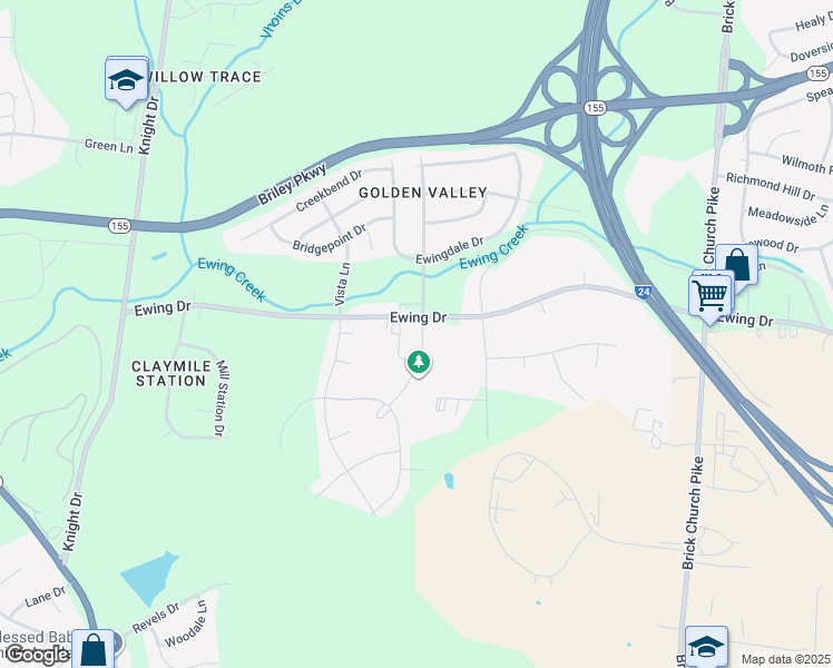map of restaurants, bars, coffee shops, grocery stores, and more near 3064 Gwynnwood Drive in Nashville