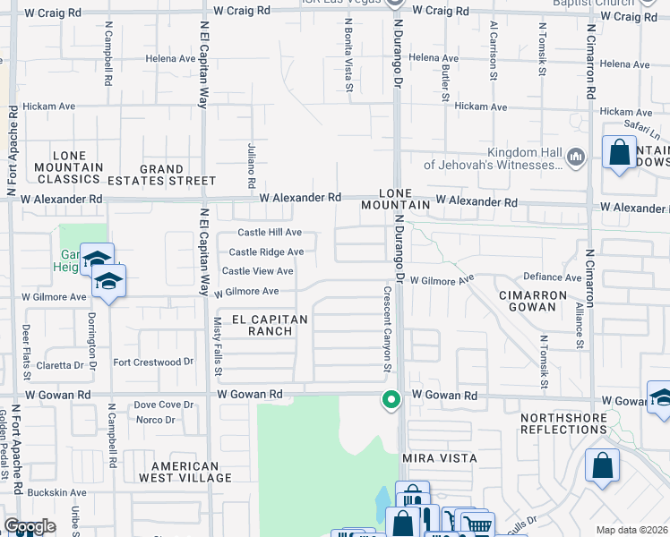 map of restaurants, bars, coffee shops, grocery stores, and more near 8585 Lost Gold Avenue in Las Vegas