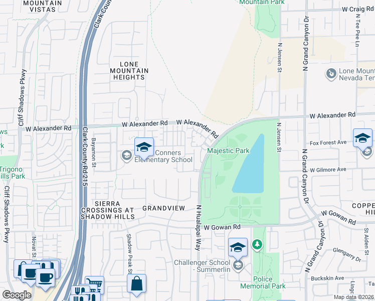 map of restaurants, bars, coffee shops, grocery stores, and more near 10150 Cedar Key Avenue in Las Vegas
