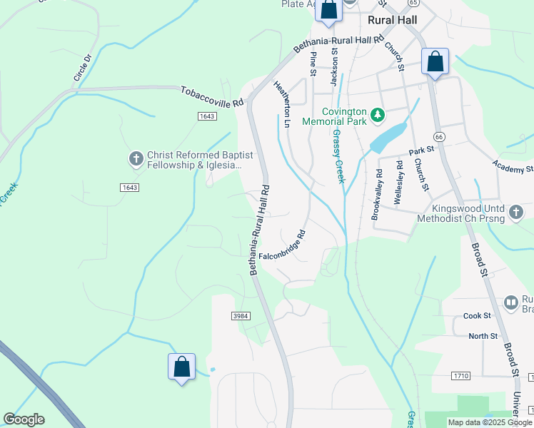 map of restaurants, bars, coffee shops, grocery stores, and more near 635 North Carolina 65 in Rural Hall
