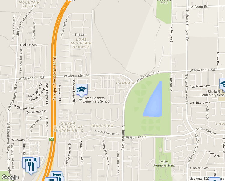 map of restaurants, bars, coffee shops, grocery stores, and more near 3855 Wiggins Bay Street in Las Vegas