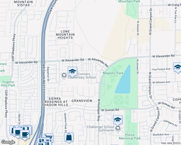 map of restaurants, bars, coffee shops, grocery stores, and more near 3855 Wiggins Bay Street in Las Vegas