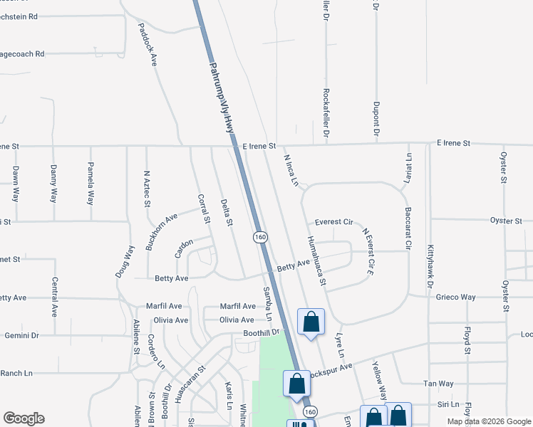 map of restaurants, bars, coffee shops, grocery stores, and more near 771 North Frontage Road in Pahrump