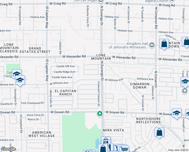 map of restaurants, bars, coffee shops, grocery stores, and more near 8549 Lost Gold Avenue in Las Vegas