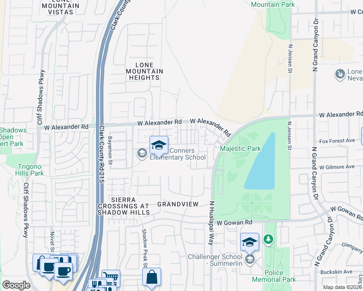 map of restaurants, bars, coffee shops, grocery stores, and more near 10221 Delray Beach Avenue in Las Vegas