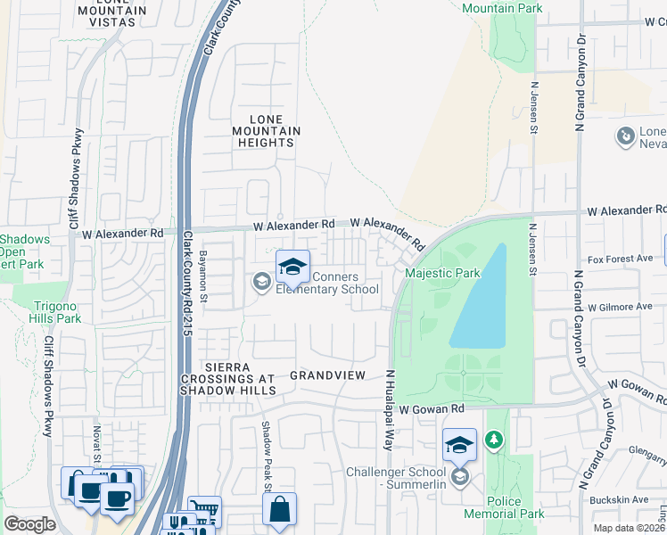 map of restaurants, bars, coffee shops, grocery stores, and more near 10221 Delray Beach Avenue in Las Vegas