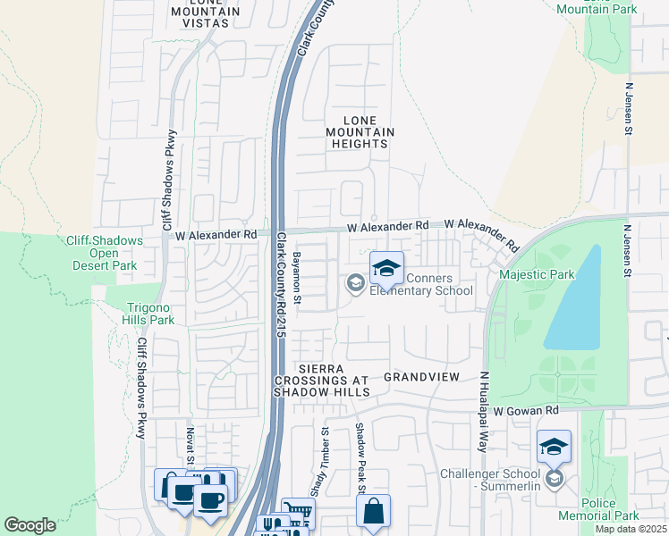 map of restaurants, bars, coffee shops, grocery stores, and more near 3908 Badger Brook Street in Las Vegas