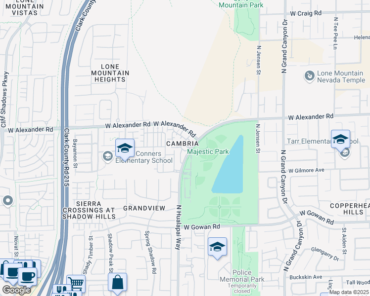 map of restaurants, bars, coffee shops, grocery stores, and more near 3975 North Hualapai Way in Las Vegas