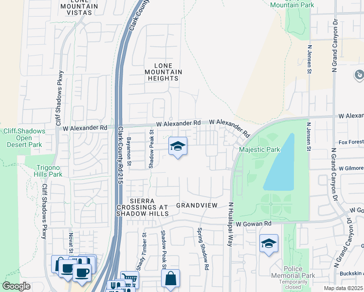 map of restaurants, bars, coffee shops, grocery stores, and more near 10291 Delta View Court in Las Vegas