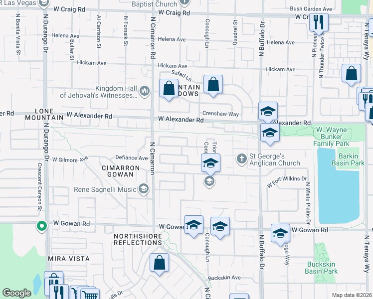 map of restaurants, bars, coffee shops, grocery stores, and more near 7875 Constantinople Avenue in Las Vegas