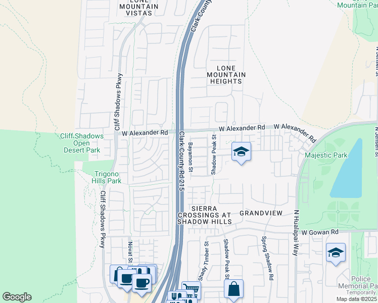 map of restaurants, bars, coffee shops, grocery stores, and more near 3917 Bayamon Street in Las Vegas