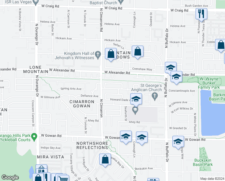 map of restaurants, bars, coffee shops, grocery stores, and more near 7941 Constantinople Avenue in Las Vegas