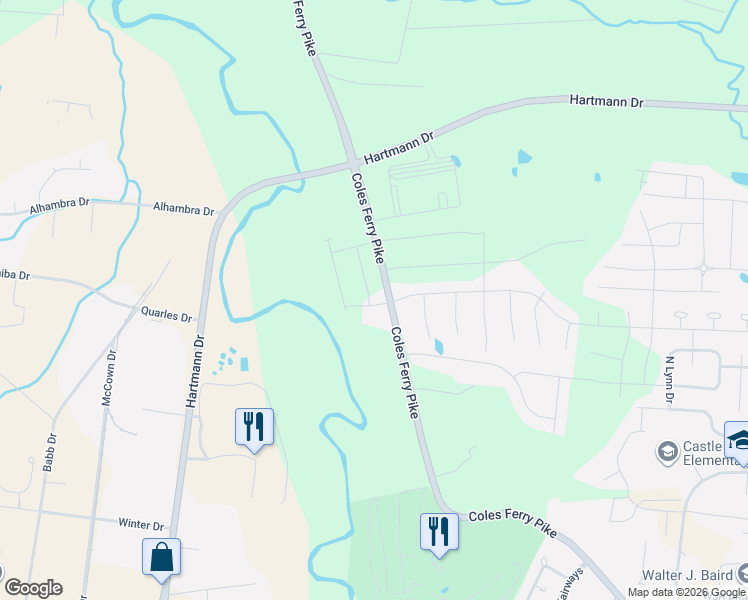 map of restaurants, bars, coffee shops, grocery stores, and more near 516 Tucker Trice Boulevard in Lebanon