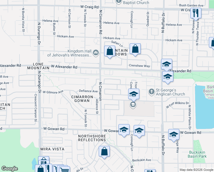 map of restaurants, bars, coffee shops, grocery stores, and more near 7972 Embarcadero Avenue in Las Vegas