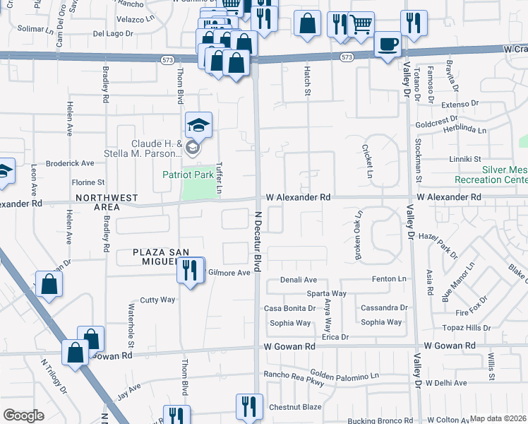 map of restaurants, bars, coffee shops, grocery stores, and more near 3912 Wharton Street in Las Vegas