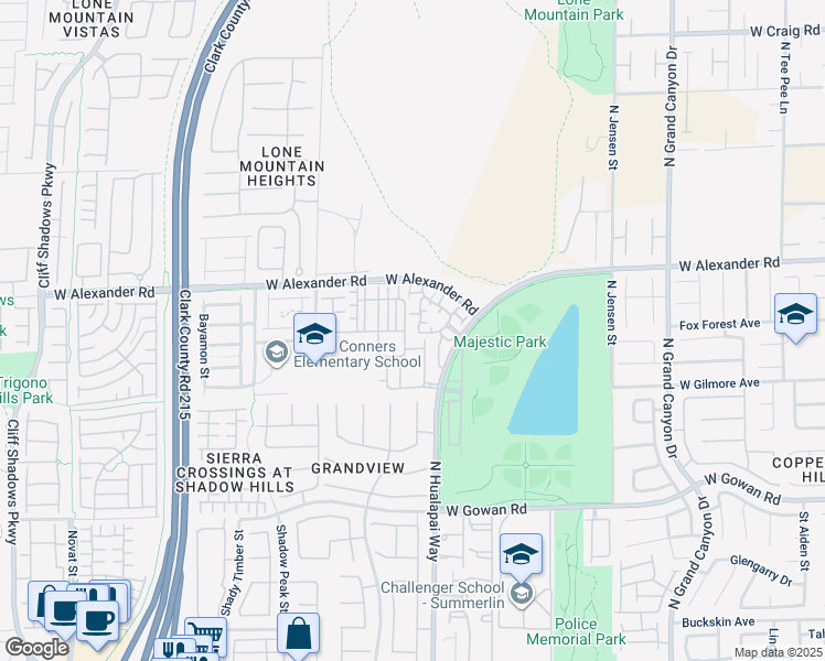 map of restaurants, bars, coffee shops, grocery stores, and more near 3975 North Hualapai Way in Las Vegas