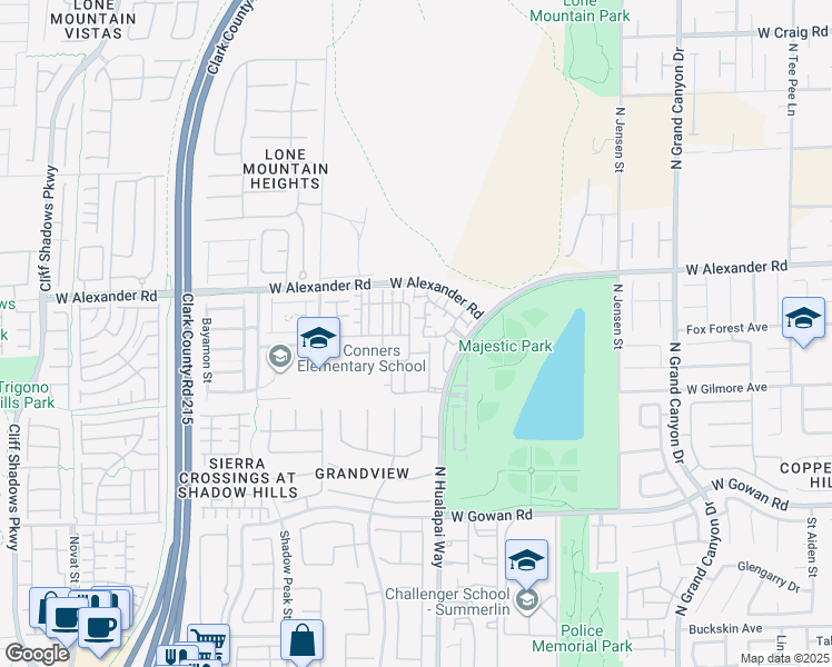 map of restaurants, bars, coffee shops, grocery stores, and more near 3855 Wiggins Bay Street in Las Vegas