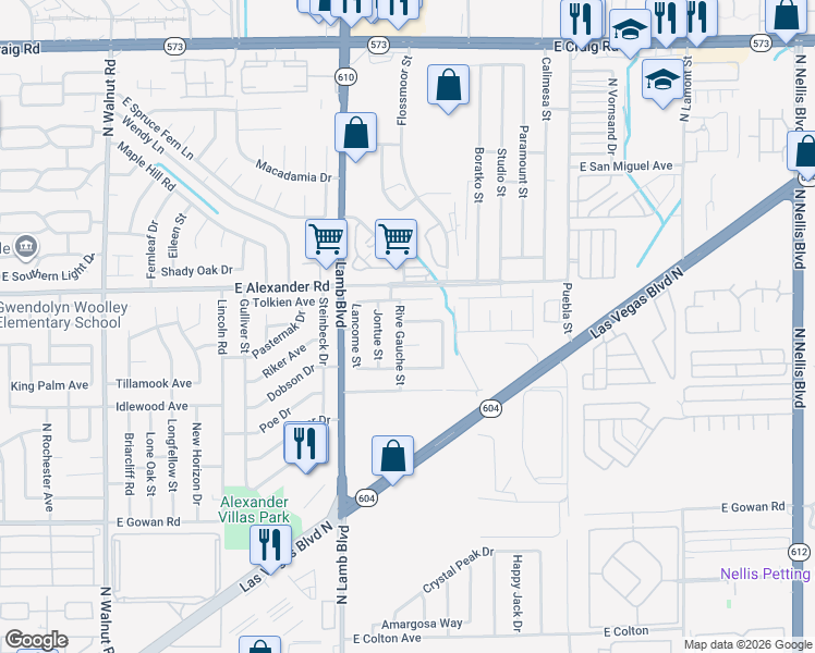 map of restaurants, bars, coffee shops, grocery stores, and more near 3936 Rive Gauche St in Las Vegas