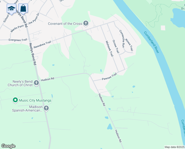 map of restaurants, bars, coffee shops, grocery stores, and more near 1645 Hudson Road in Nashville