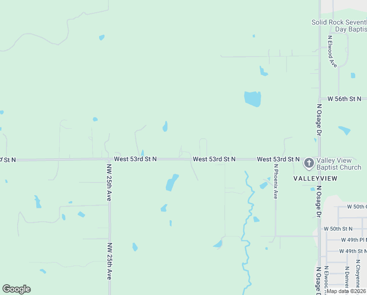 map of restaurants, bars, coffee shops, grocery stores, and more near 1915 West 53rd Street North in Tulsa